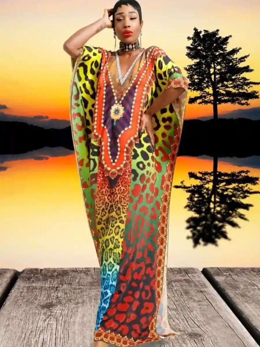 African Maxi Beach Dress - Image 3
