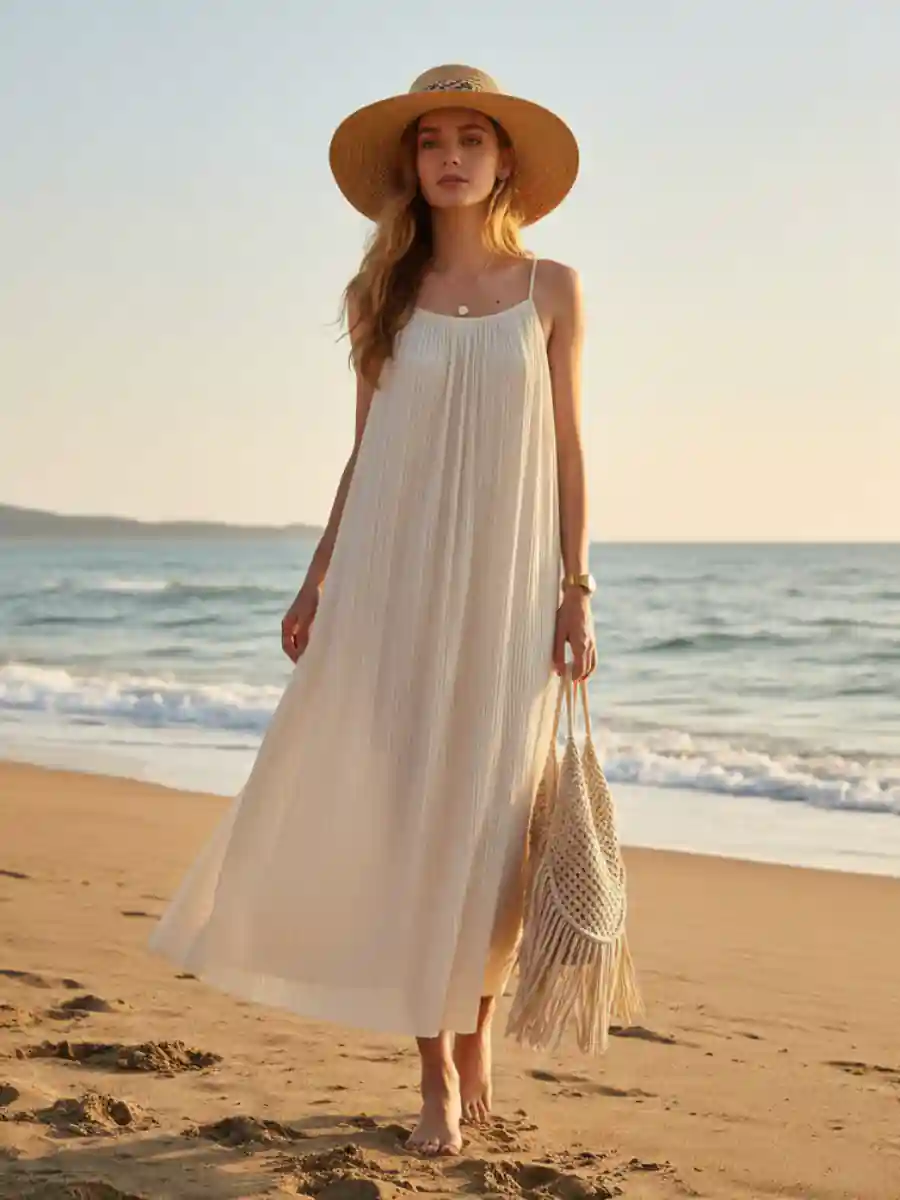 Beige Boho Maxi Dress - Image 3