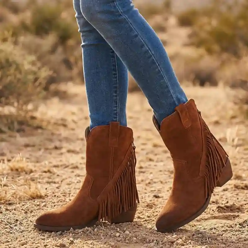 Boho Fringes High Boots - Image 4