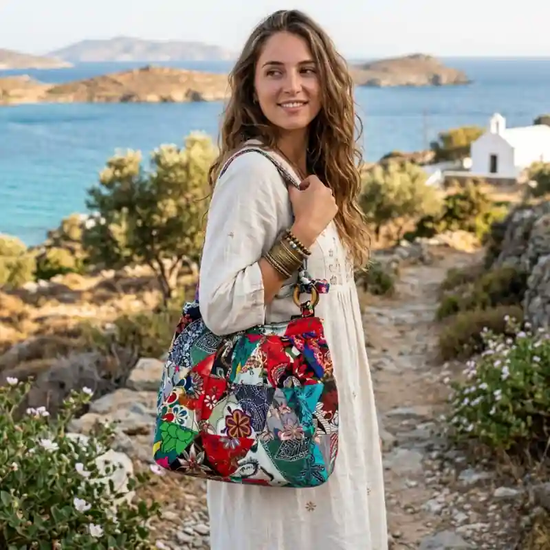 Boho patchwork Tote bag - Image 3