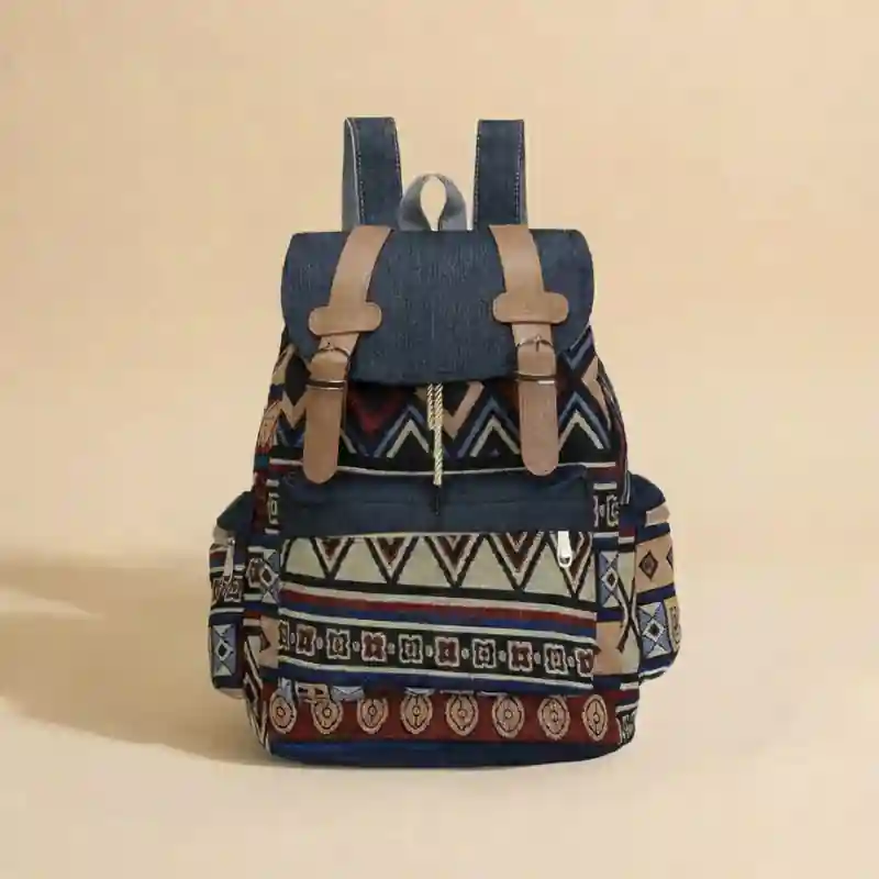 Boho Tribal Canvas Backpack - Image 3